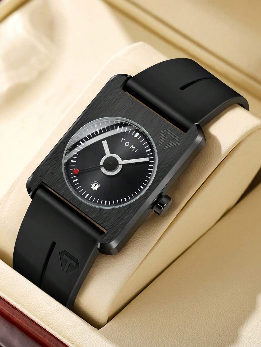Luxury Lifestyle Dress - 1pc TOMI Men's Square Silicone Strap