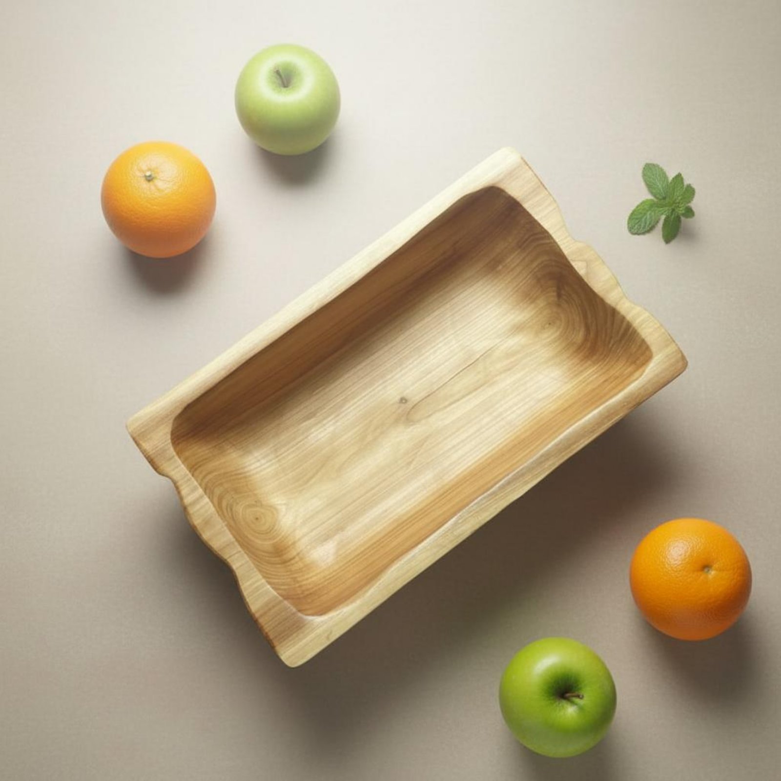 Wooden Serving Tray - Hardwood Wood Storage Basin Large Capacity