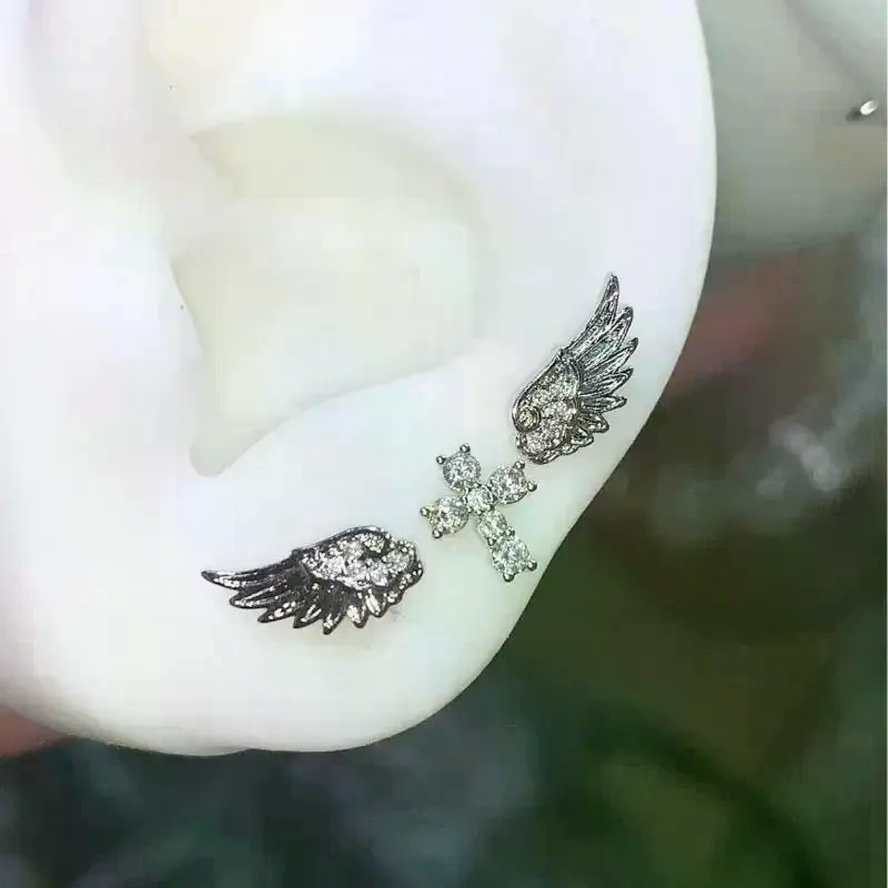 Luxury Lifestyle Gifts - Angel Wings Cross Earrings Luxury Vintage