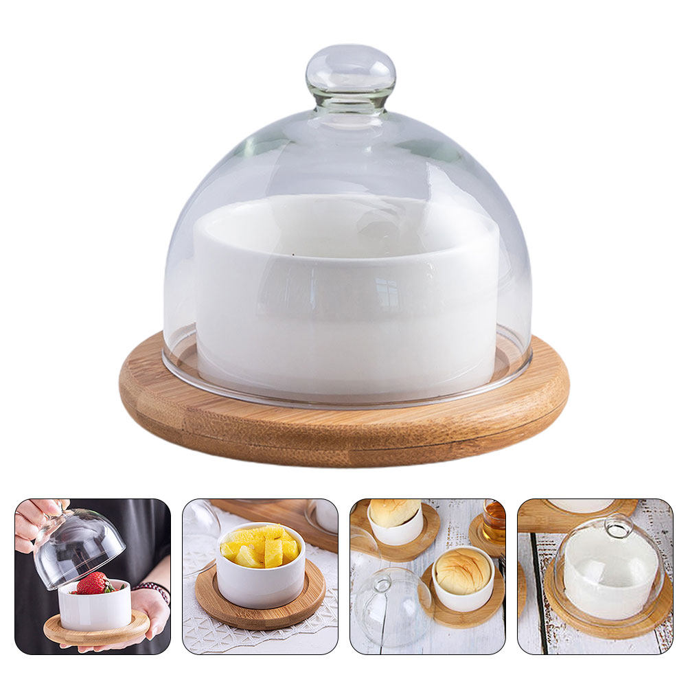 Ceramic Salad Bowl Set with Cl - đánh giá và giá Wooden Serving Tray