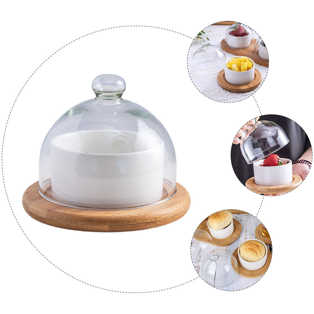 Ceramic Salad Bowl Set with Cl - đánh giá và giá Wooden Serving Tray