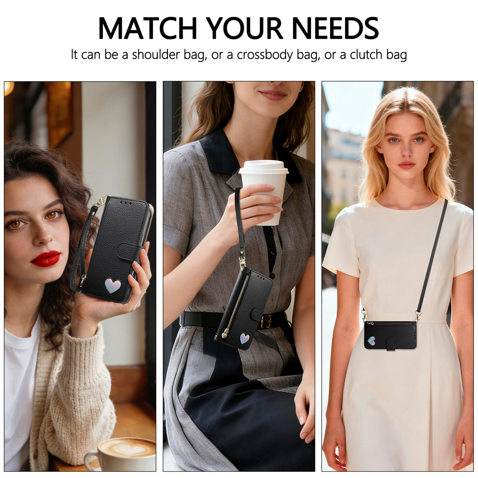 PU Leather Zipper Crossbody Wr - đánh giá và giá Leather Card Wallet