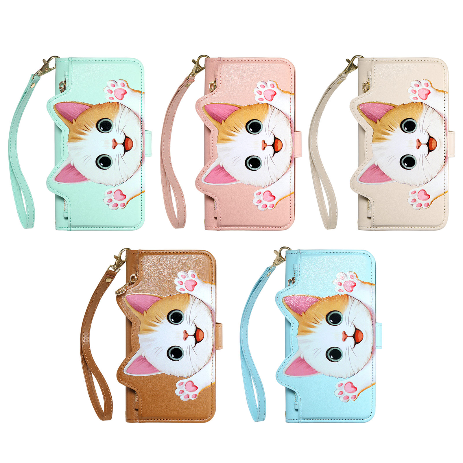 Cute Cat PU Leather Zipper Wri - đánh giá và giá Leather Card Wallet