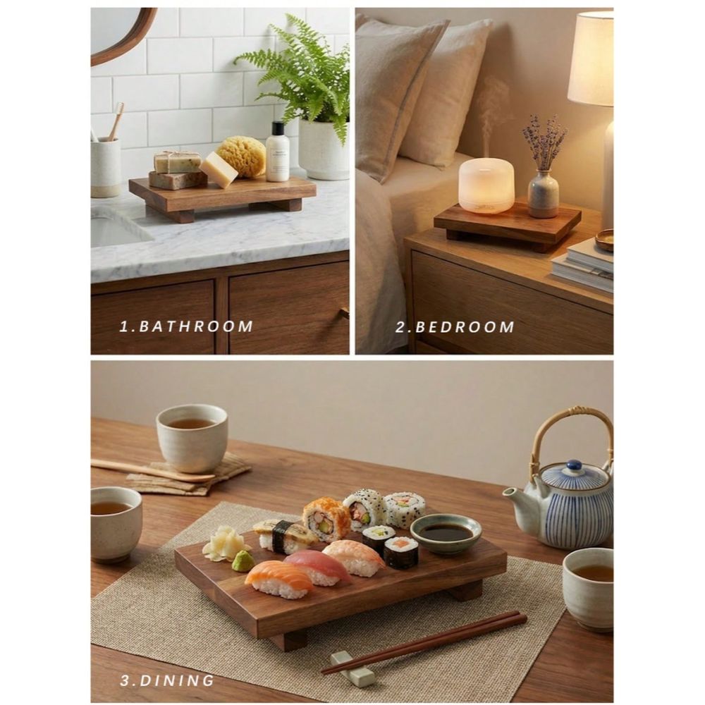 Pcs Set Twine Footed Wood Serv - đánh giá và giá Wooden Serving Tray